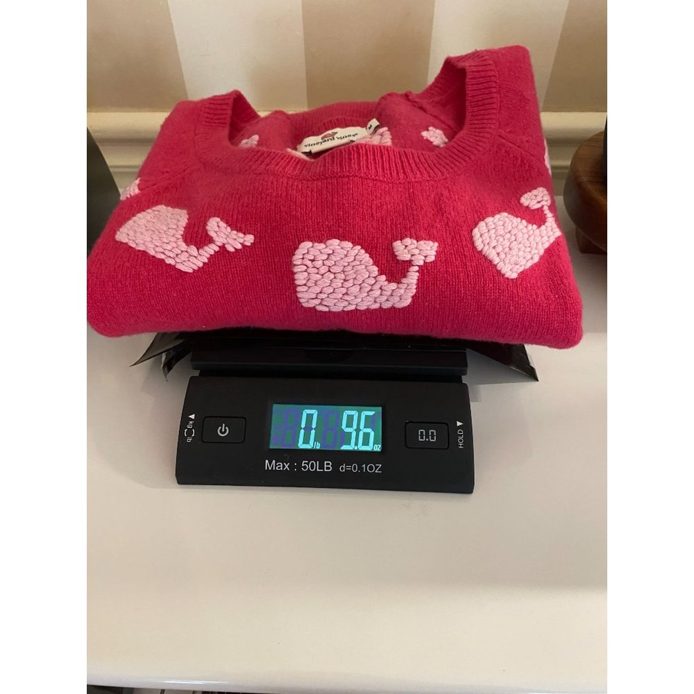 Womens Vineyard Vines Sweater Medium -Pink Whale Logo Soft Comfy 100% Lambswool - Picture 11 of 12